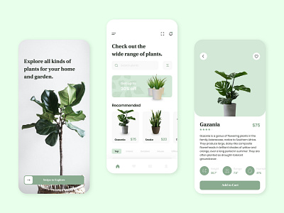 Planty 🌲 - Plants E-commerce App design e commerce flowers garden graphic design green house mobile plants ui ux vector webshop