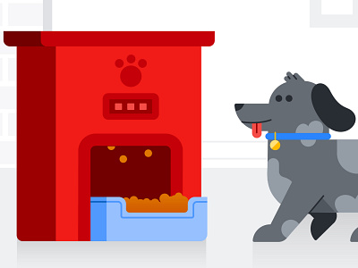Actions on Google dog dog food dog illustration google home illustration illustrator pets vector