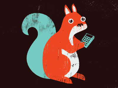 Squirrel calculator illustration math squirrel texture