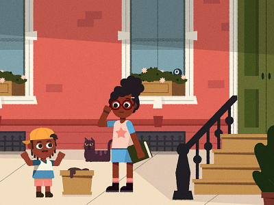 (^ ◕ᴥ◕ ^) boy brownstone cat character character design education girl illustration illustrator kidlit kids siblings texture vector