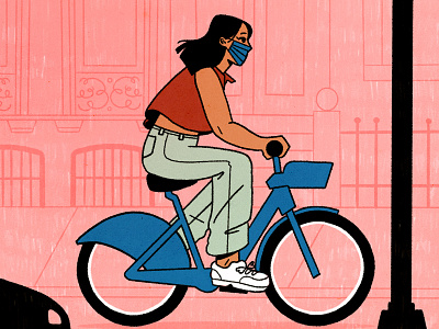 Illustrated Diaries bike biker brooklyn character character design illustration illustrator new york texture woman woman illustration