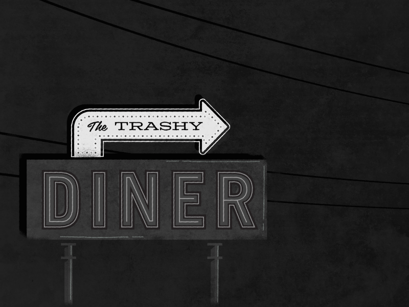 Trashy Diner aftereffects animation diner gif illustration illustrator neon sign photoshop texture