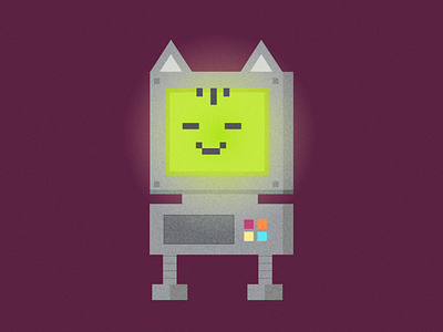 (^ ◕ᴥ◕ ^) cat character character design illustration illustrator robocat robot texture