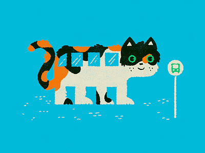 ᕙ(° ͜ಠ ͜ʖ ͜ಠ°)ᓄ bus bus stop cat cat bus illustration kitty my neighbor totoro photoshop transit transportation truck