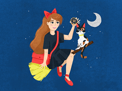 ᕙ-͜ಠ-͜ʖ-͜ಠᓄ calico cat doughnut girl kikis delivery service kitty moon neko photoshop self portrait texture witch