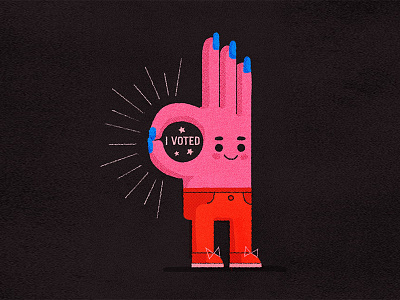 (ᕗ ͠° ਊ ͠° )ᕗ character election face fingernails go vote hand illustration okay texture textured vote