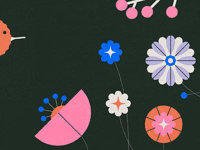 ┏(-_-)┓┏(-_-)┛┗(-_-﻿ )┓ character flowers garden illustration illustrator modern spring texture vector