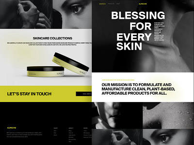 ALPACHE | HOMEPAGE DESIGN branding creative graphic design green layout modern skincare uiux