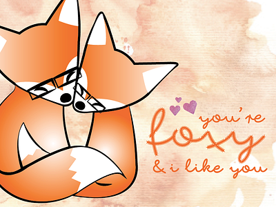 foxy cute fox foxy graphic design greeting card illustration puns typography vector