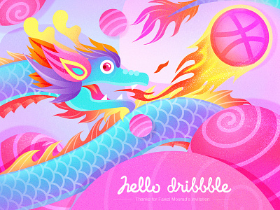 Hello Dribbble design illustration