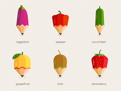 Fruit and vegetable pencil