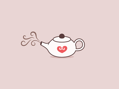 Short & Stout heart illustration pot tea teapot vector