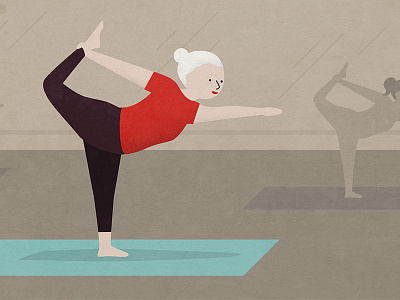 Yoga Granny grandma illustration yoga