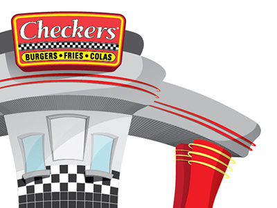 Checkers Building Illustration