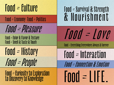 What food means to me color exploration conceptual design digital art experimental food indesign layout typography