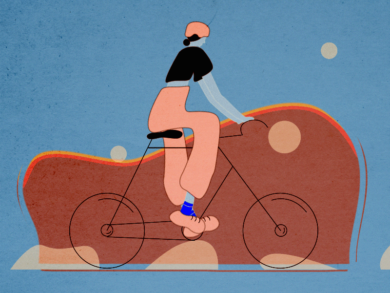 Girl riding a bicycle animation aftereffects animated illustration animation animation after effects bicycle bicycling biking cycling digital art digital drawing digital illustration fun art gif illustration illustrator illustrator cc loop loop animation looping motion design