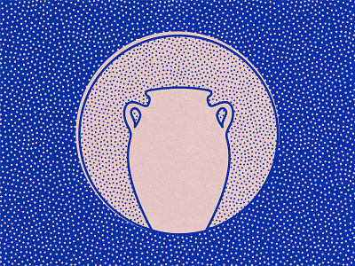 Cobalt Pottery blue circle cobalt digital art digital drawing illustration illustrator minimal outline pink pottery stipple stippled texture vector