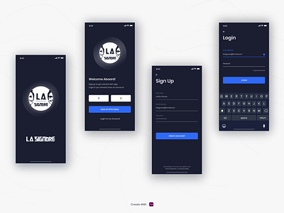 CreatewithAdobeXD adobexd app design onboarding playoff rebound sign up signin ui ux ui design xd