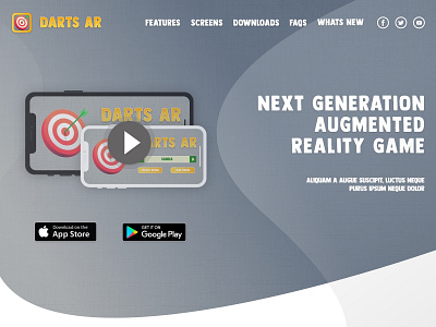 Darts Ar Web Landing ar ar game darts ar landing page ui ux web web deisgn