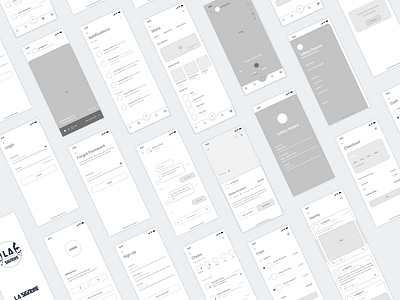 Lasignore App - Wireframes app design chat friends mobile app mobile app design notifications post social app socialmedia uidesign uiux wireframe wireframes