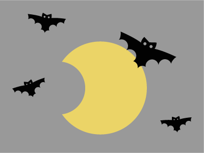 Sismis bat illustration moon simple vectorillustration