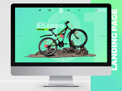 Bike Website Concept gradient green imac mockup rohitvinay ui ux web design