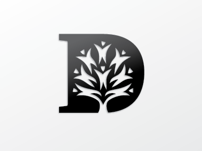 “D2” design identity letters logo negative space