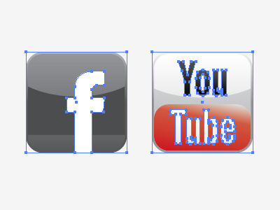 Working Icons (attributes only) adobe illustrator attributes palette facebook icons social media youtube