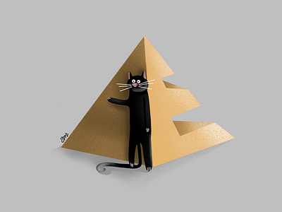 Pyramid cat 36daysoftype 3d art cat font graphics illustration letters procreate pyramid texture illustration typeface typography ui ux visual design