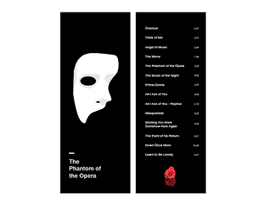 The Phantom of the Opera adobe album cover branding design illustration mask music opera phantom poster poster design rose vector