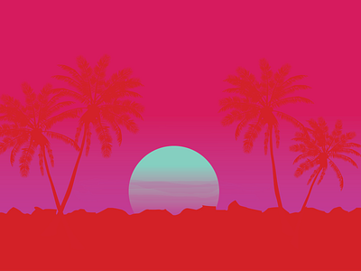 Malibu Nights adobe beach design illustration lany malibu music pink poster art socal sunset