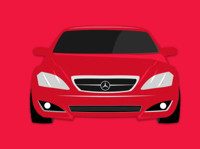 Red Mercedes adobe album cover amine car design illustration poster ui vector