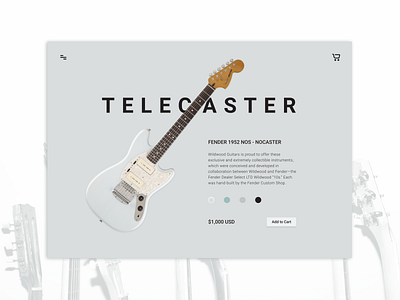 Daily UI Challenge - Day 12 daily 100 challenge day 12 design ecommerce ecommerce design guitar music sketch ui ux ux design