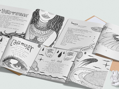 "Distintos tipos de muerte" books design drawings editorial design illustration