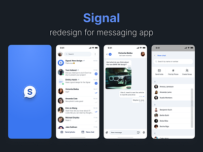 Signal. Redesign for messaging app 2022 app big sur branding calls chat chatting concept design icon ios messaging messenger phone book redesign screens signal team top 2022 voice