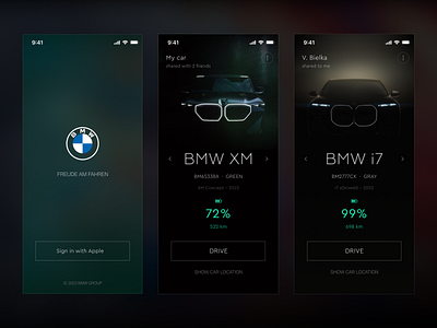 BMW Digital Keys - app concept