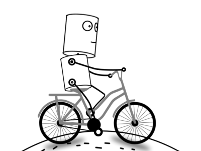 Littlerobo adobe after effects adobe photoshop animated bicycle bike black loop. robot white