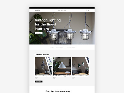 Joseph Clark – Vintage Lighting design illustration lighting typography ui user experience ux vintage web website