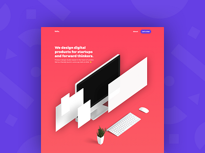 Our site 👨🏻‍🎨- come say Hello to Fello design digital isometric landing page product site studio ui ux website