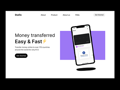 Transfer money borderless product design ui web design