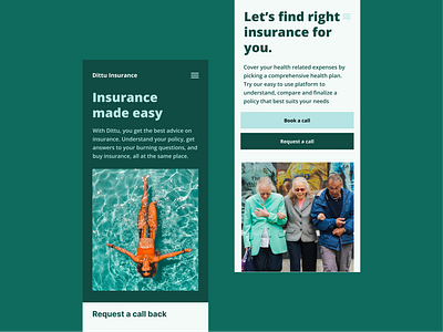 Insurance company - Website Mobile design insurance mobile product design