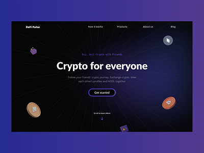 Crypto website - 1 crypto darktheme product design website