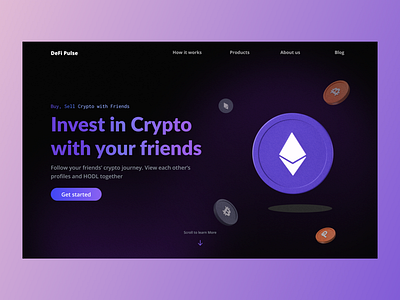 Crypto website - 2 crypto dark theme product design website