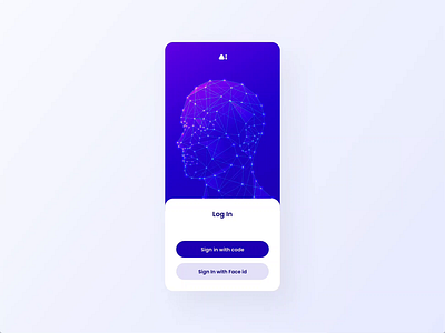 Ai log in screen ai animation app design gradient login mobile motion purple signup ui ui design uianimation video white