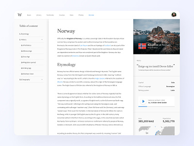 Wikipedia App 📖 app application clean clean ui design interface norway redesign simple ui uidesign ux web webdesign white wikipedia