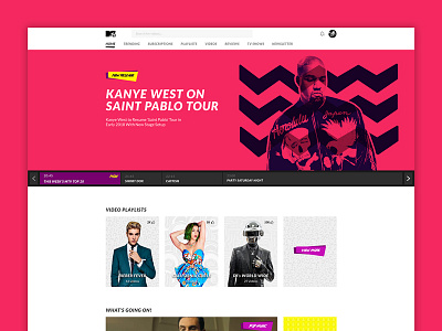 MTV Redesign branding colorful design duotone flat music ui ux web