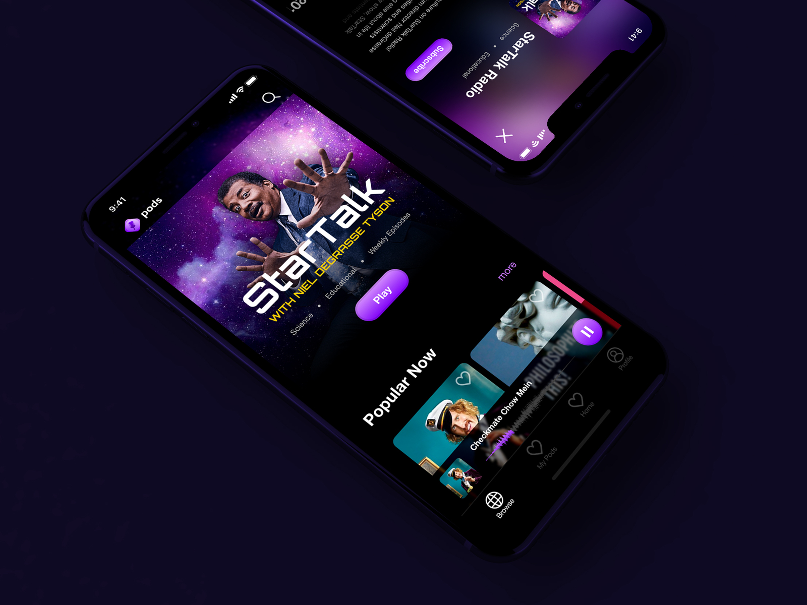 🎙pods main screen by M🍩RTEN on Dribbble