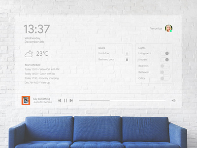 Google Smartwall Concept branding couch design smart smart home smart wall sofa typography ui ux