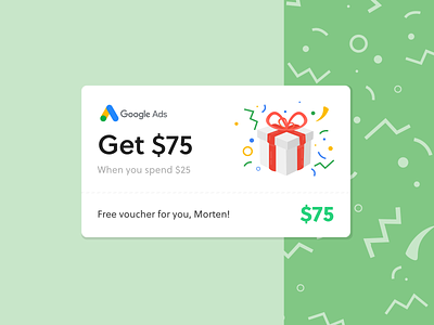 Google Ads Voucher card coupon discount discount card gift gift card gifts google green red ui voucher white