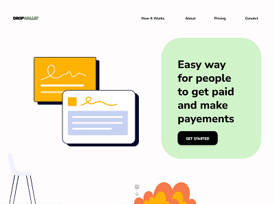 Dropwallet - Hero Section hero section web design